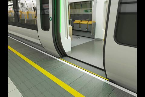 The Merseyrail EMU doors will be illuminated red, amber and green to show when they are opening or closing.